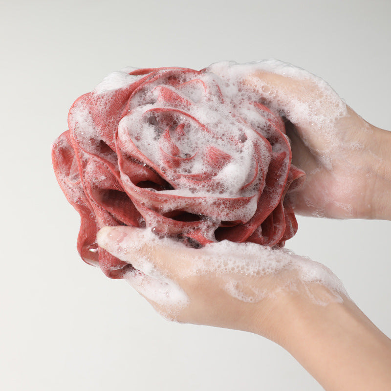 new rose bath ball scrub towel