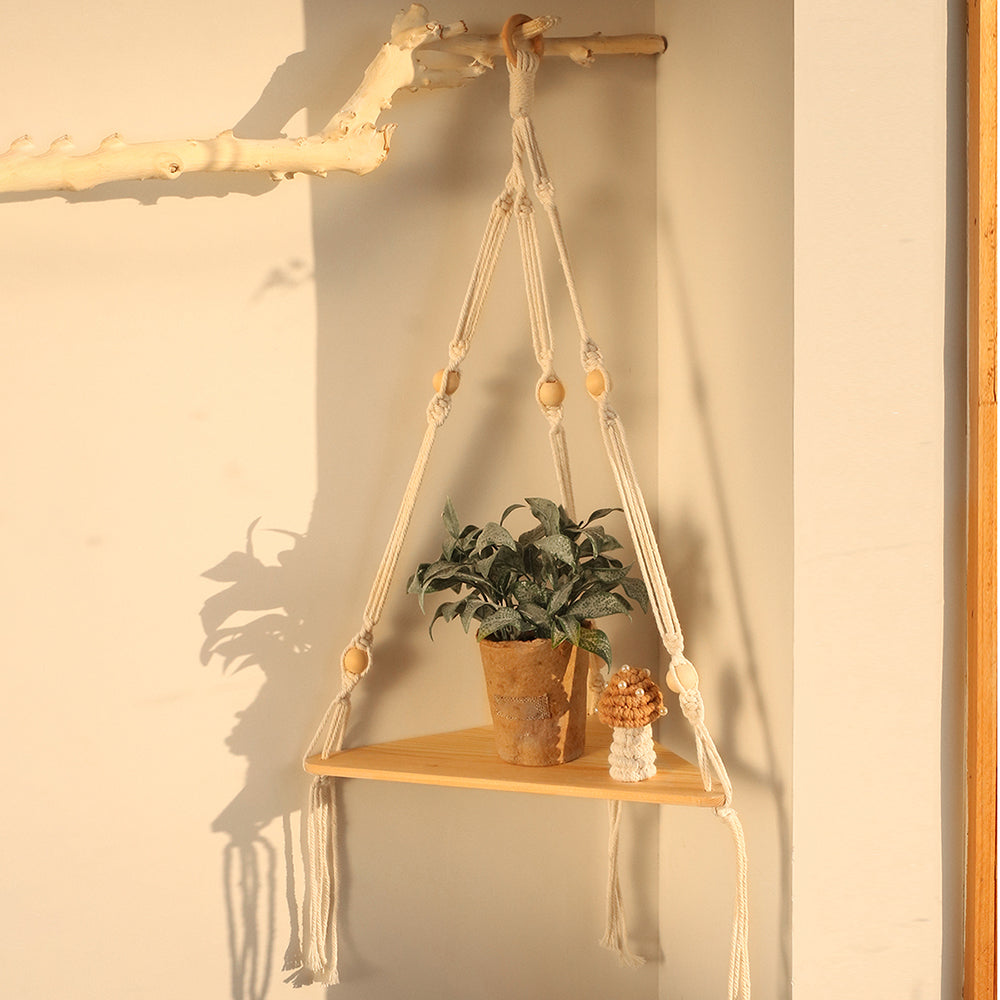 macrame wall shelves