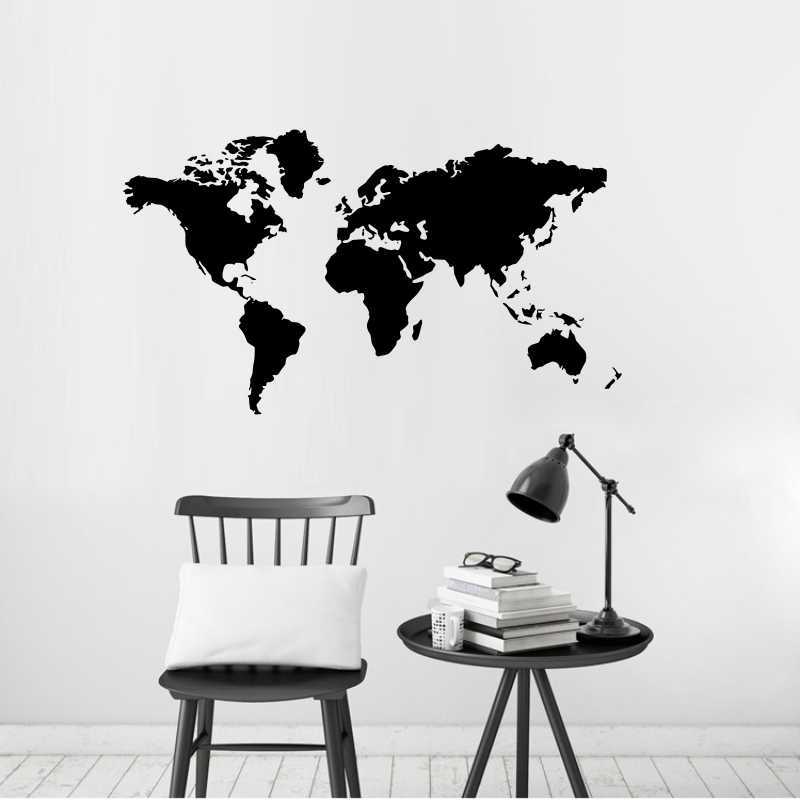 world map carved wall sticker