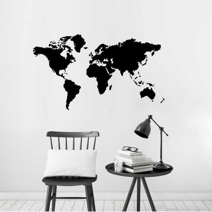 World Map Carved Wall Sticker