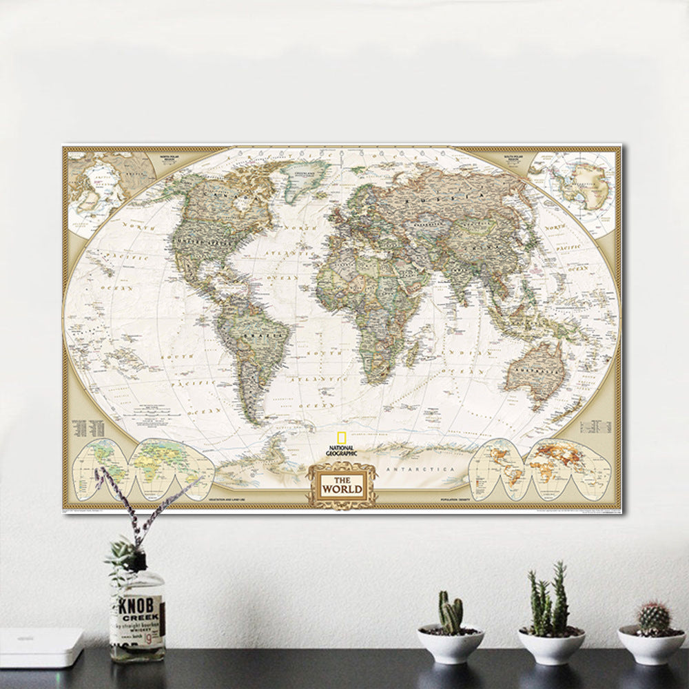 world map decoration painting