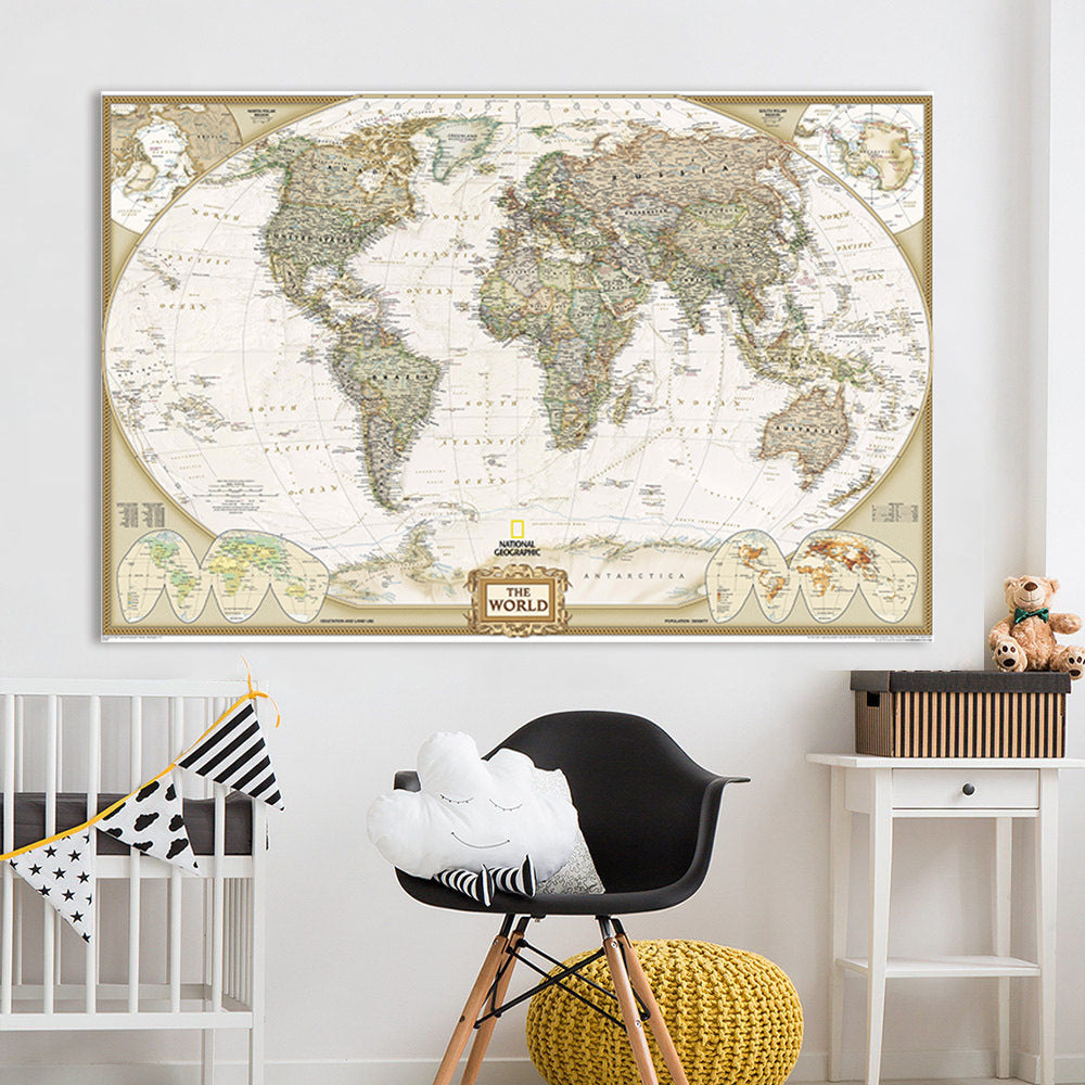 world map decoration painting