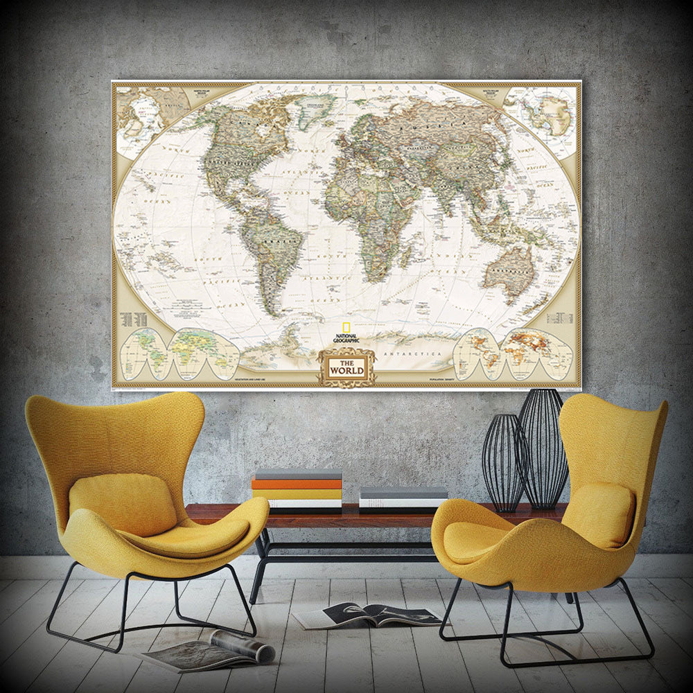 world map decoration painting