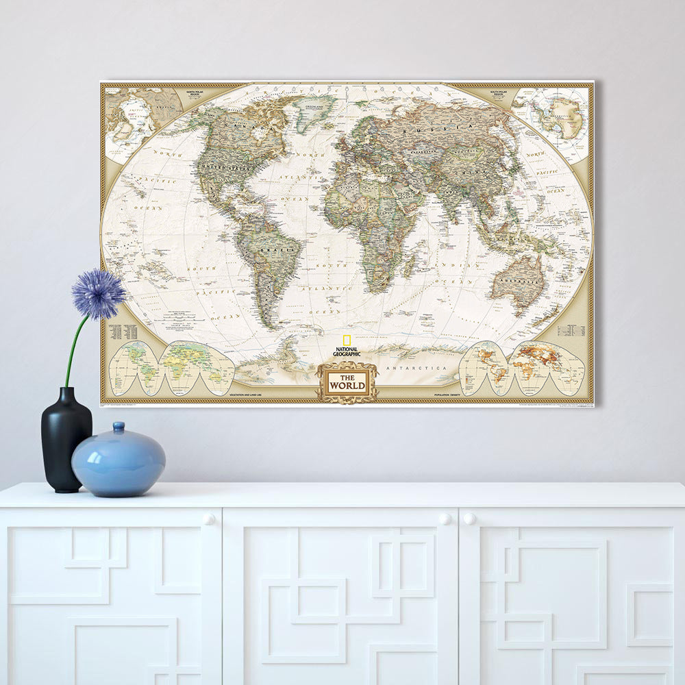 world map decoration painting