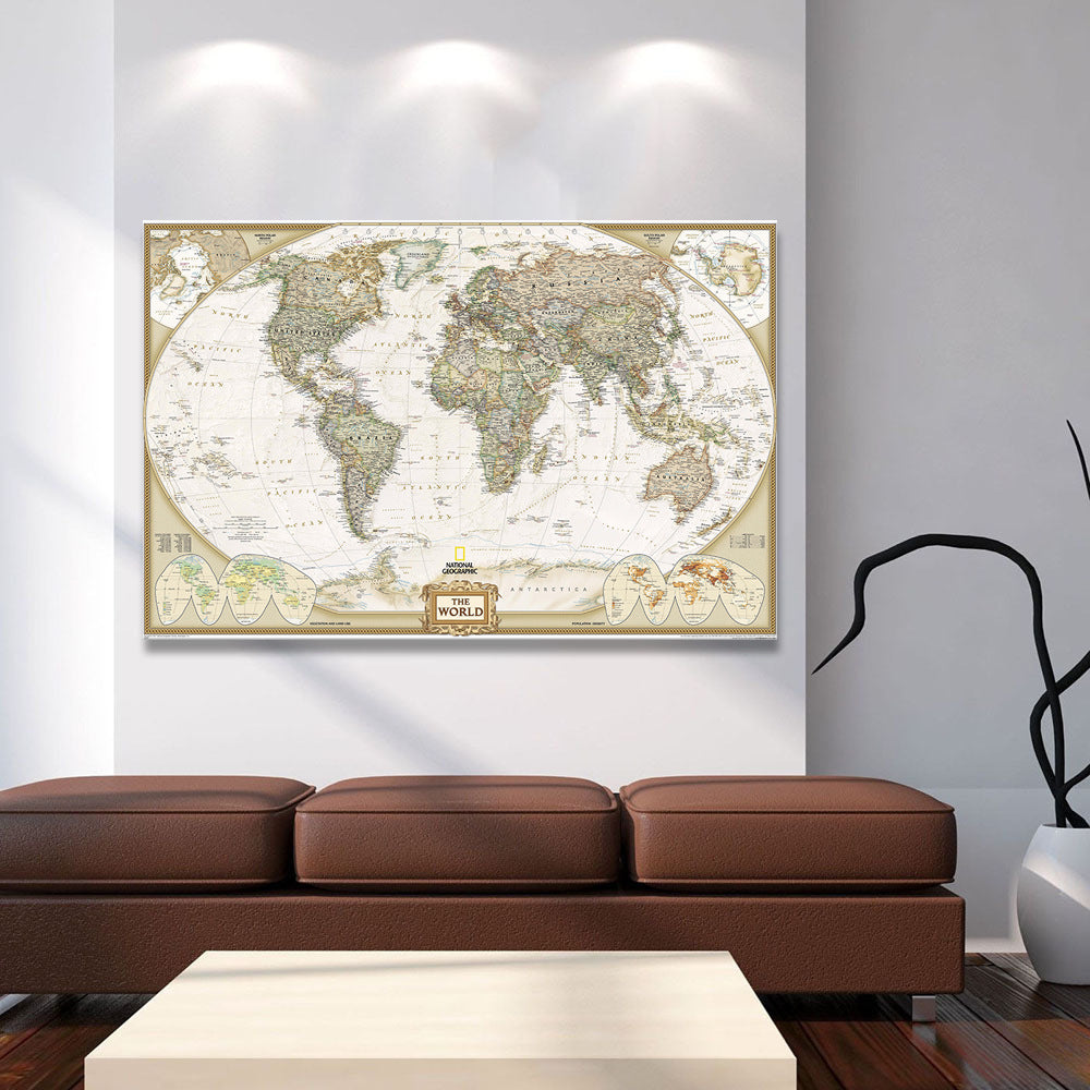 world map decoration painting