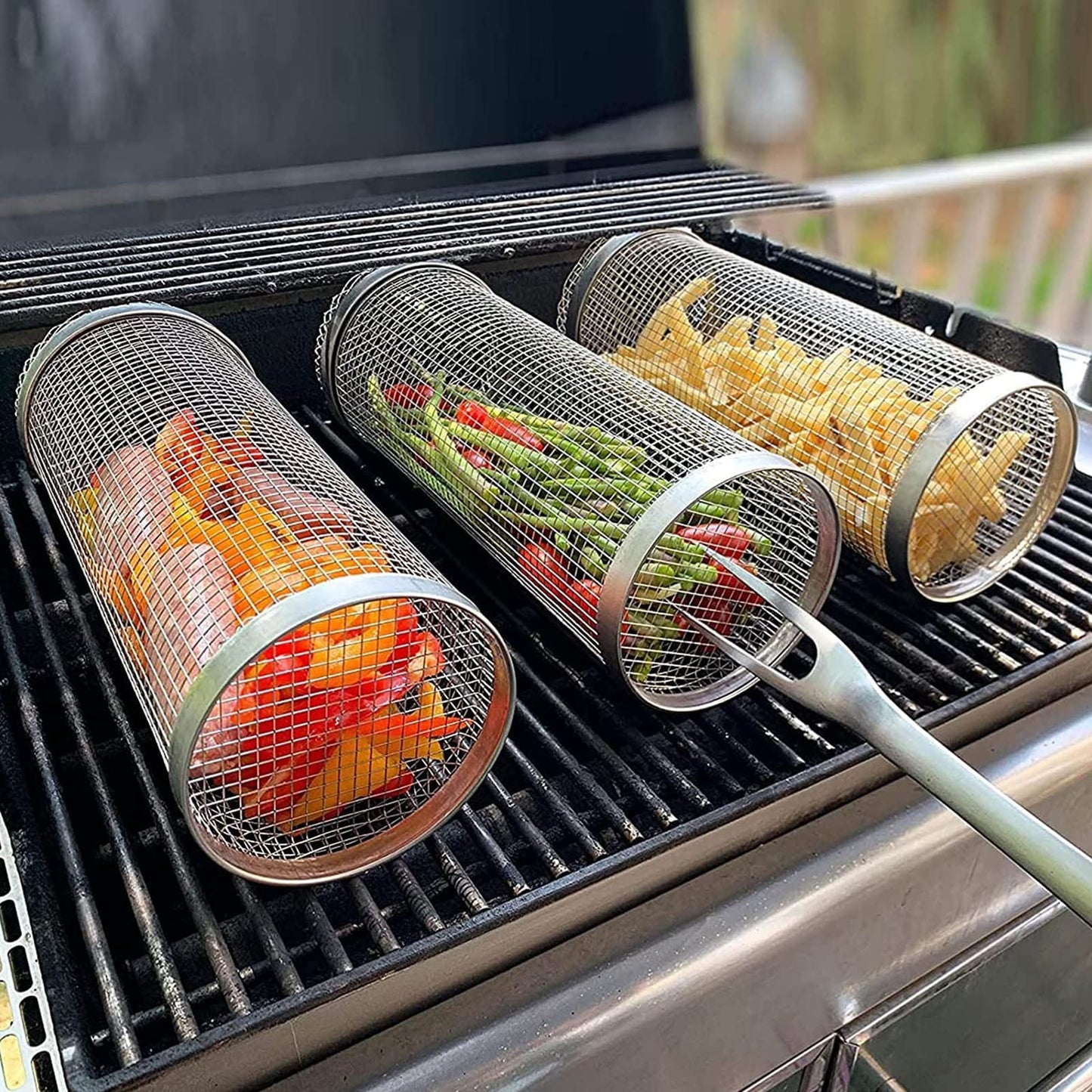 rolling grilling basket