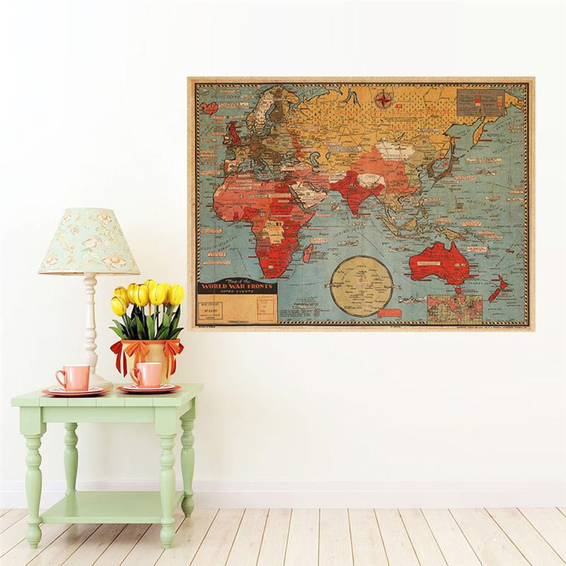 vintage world map poster
