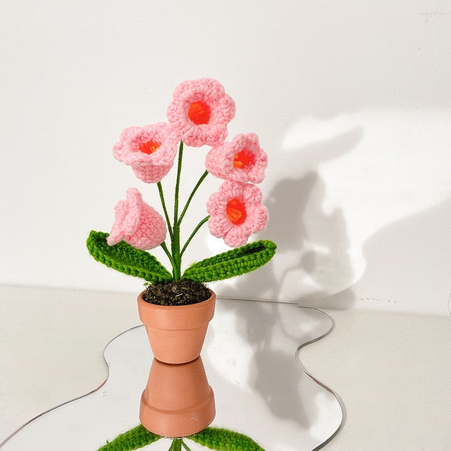 hand-woven knit flower