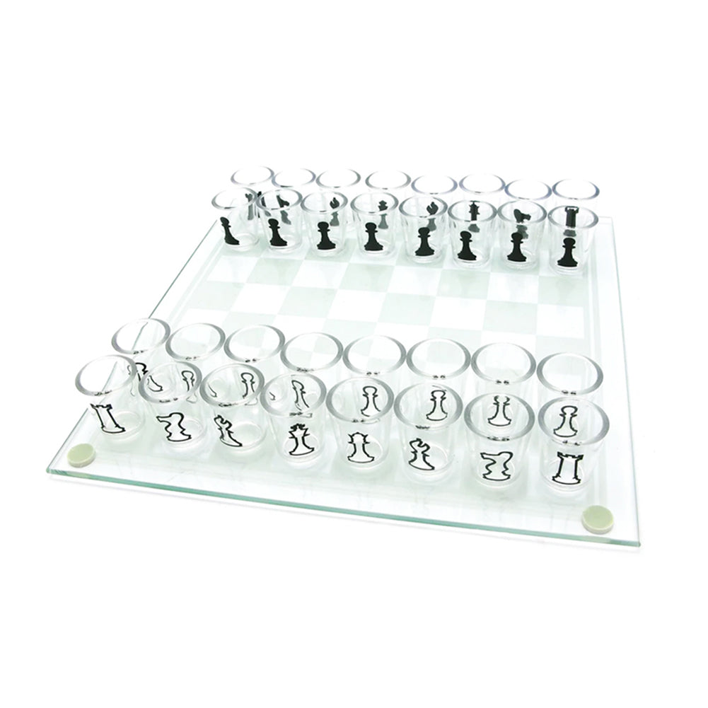 bar game crystal wine glass checker chess board medium size