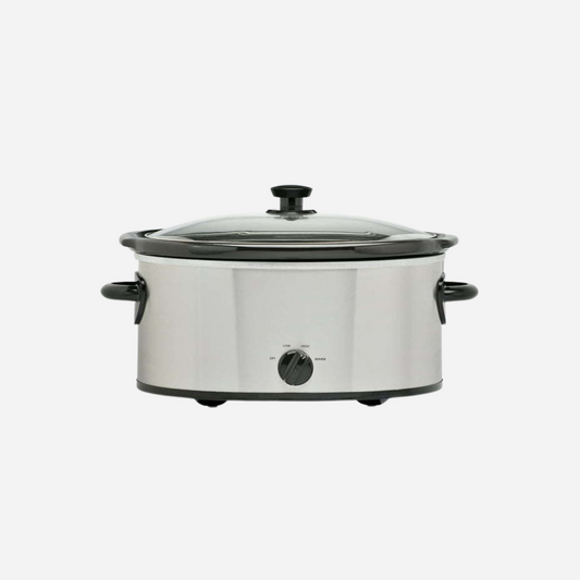 Slow Cooker, Stainless Steel Finish, Glass Lid [6 Quart]