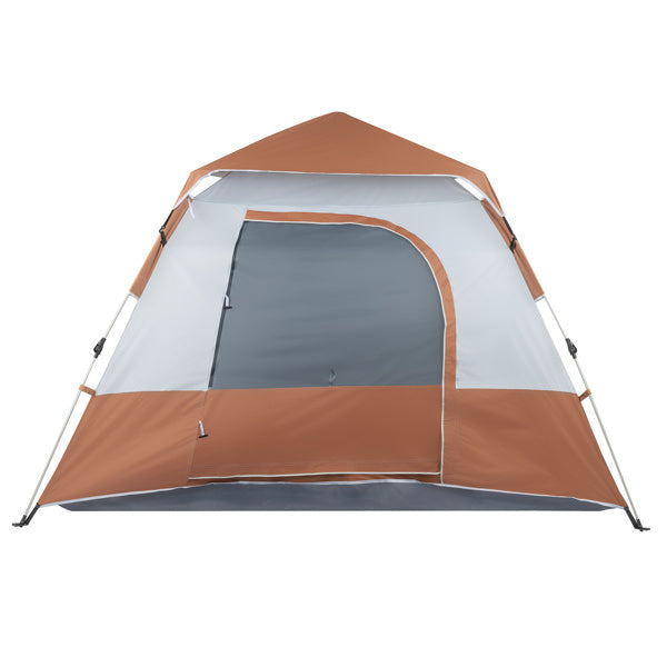 240*240*150cm spring quick opening four-person family tent camping tent brown