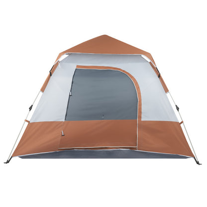 240*240*150cm Spring Quick Opening Four-Person Family Tent Camping Tent Brown