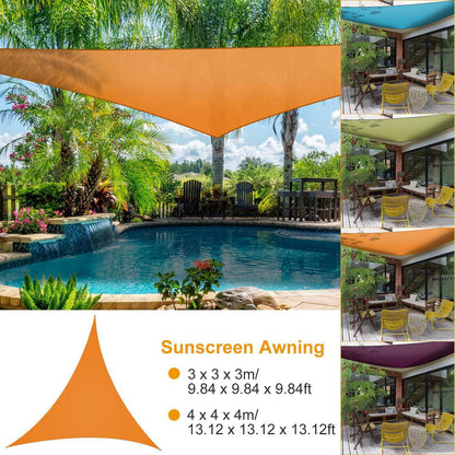 13.12ft Triangle Shade Sail - Sunscreen Canopy for Patio & Camping Awning Shelter