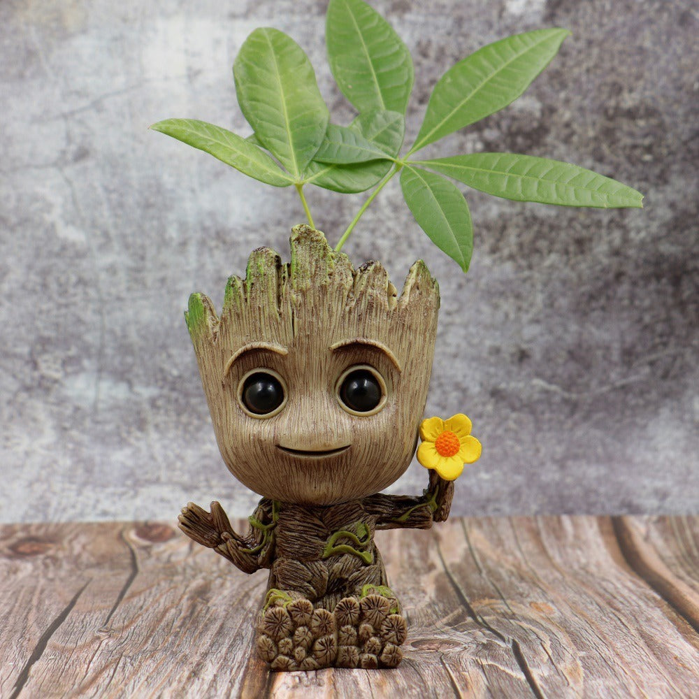 guardians of the galaxy groot flower pot bird's nest tree man groot tree man hand ornament