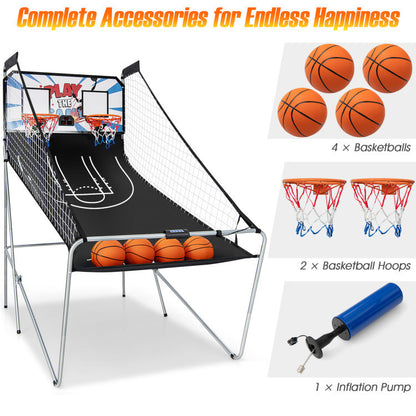 Indoor Double Electronic Basketball Game w/ 4 Balls