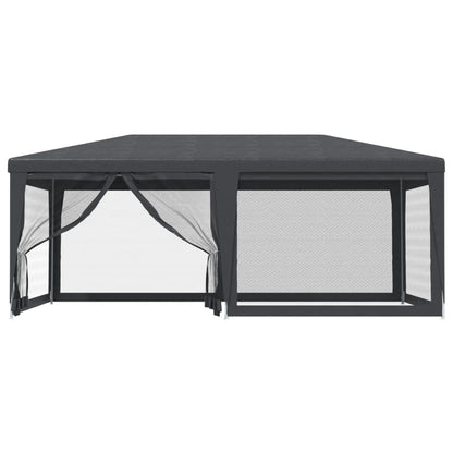 Party Tent with 6 Mesh Sidewalls Anthracite 19.7'x13.1' HDPE