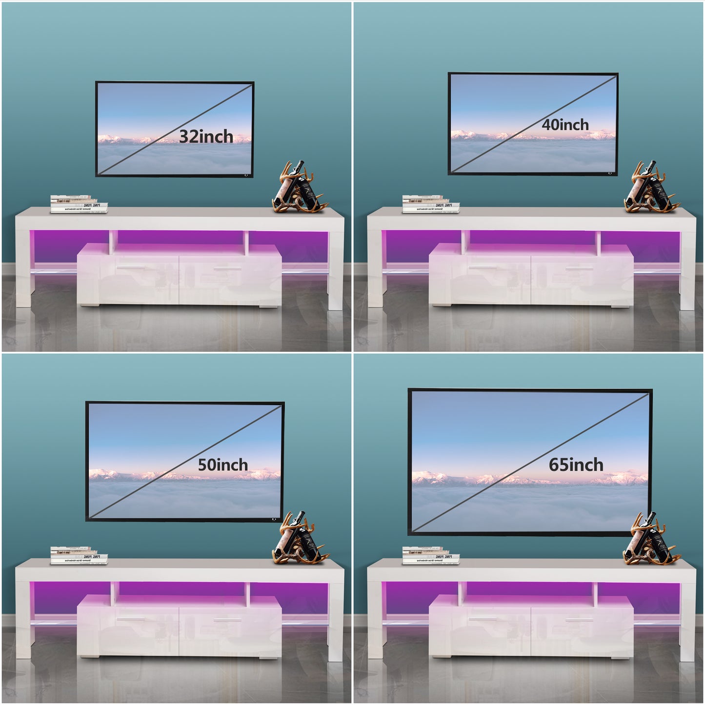 20 minutes quick assemble, modern tv stand with led lights,high glossy front tv cabinet,can be assembled in lounge room, living room or bedroom