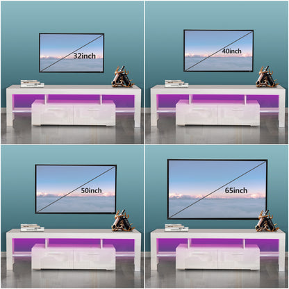 20 minutes quick assemble, modern TV Stand with LED Lights,high glossy front TV Cabinet,can be assembled in Lounge Room, Living Room or Bedroom