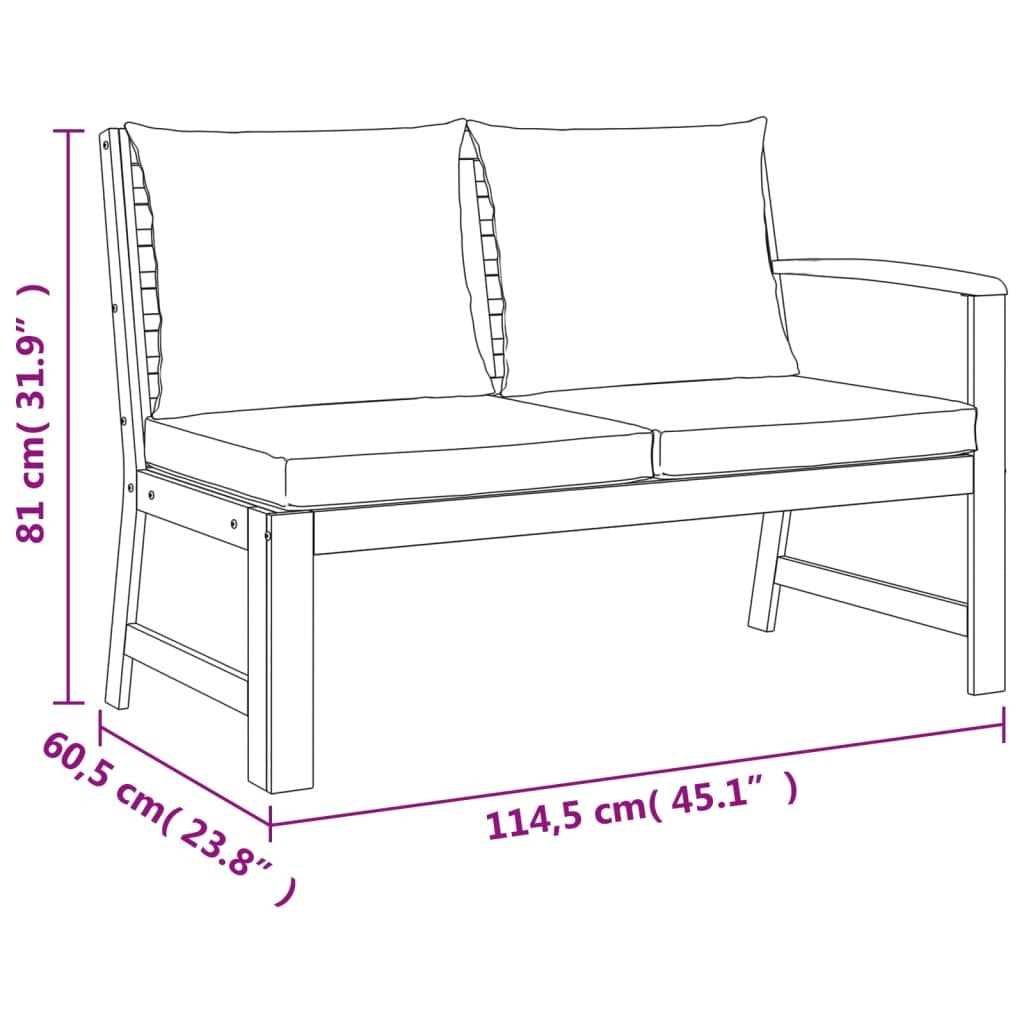 7 piece patio dining set with cushions solid wood acacia