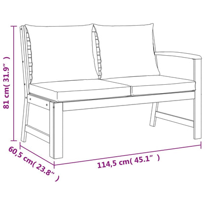 7 Piece Patio Dining Set with Cushions Solid Wood Acacia