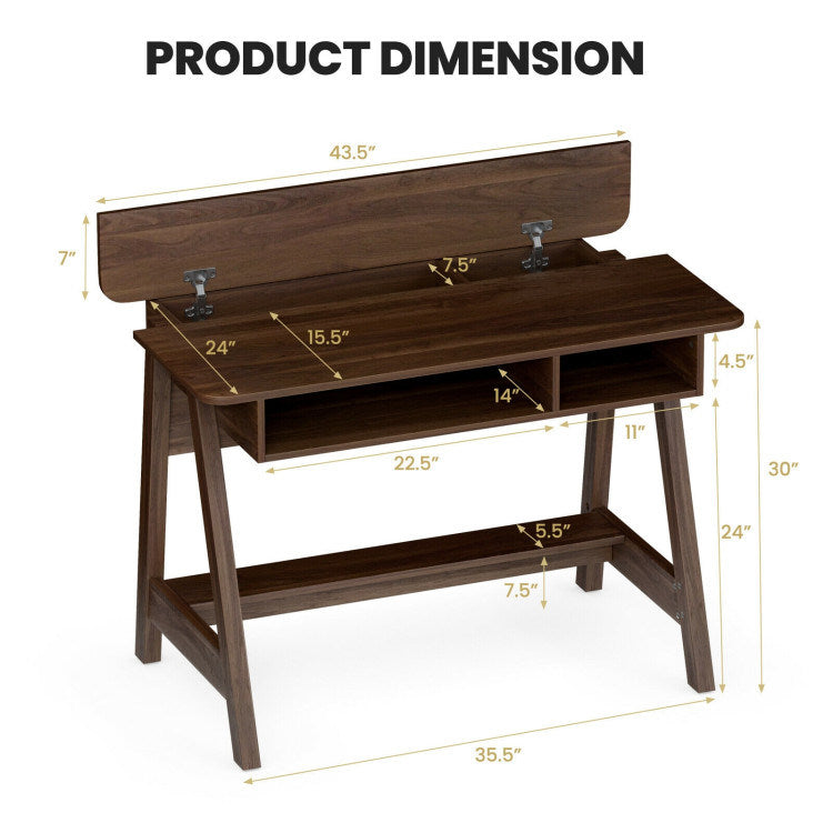 mid-century writing desk w/ storage cubes & hidden compartment