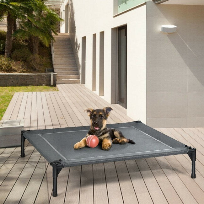 portable elevated outdoor pet bed with removable canopy shade