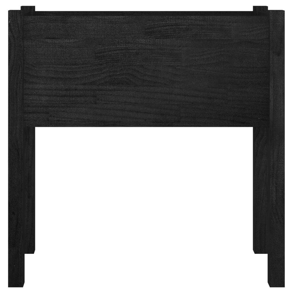 garden planter black 27.6"x12.2"x27.6" solid wood pine