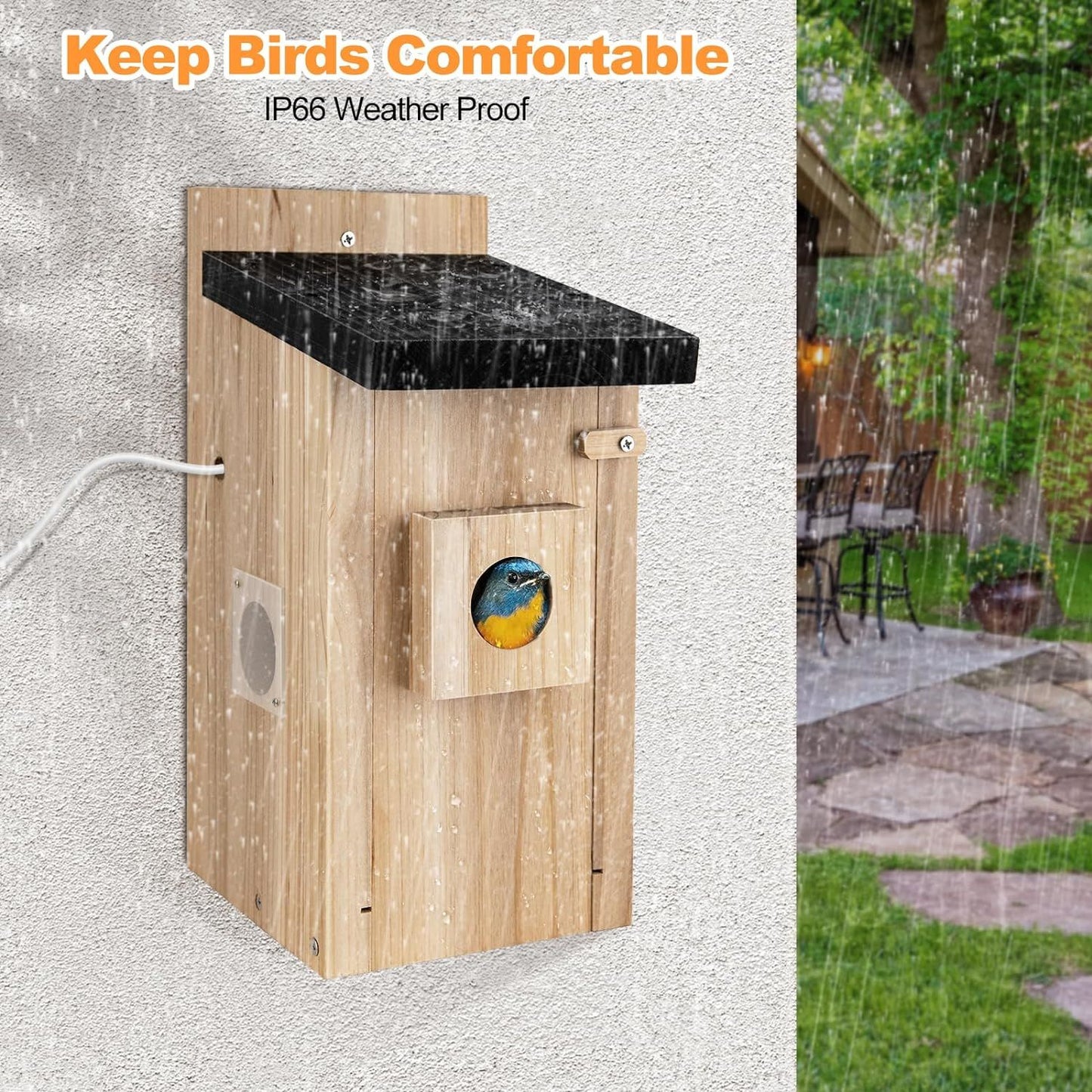 smart bird house with camera,3mp birdhouse camera for outdoors,auto capture bird videos & motion detection,watch bird nesting & hatching in real time,diy ideal gift