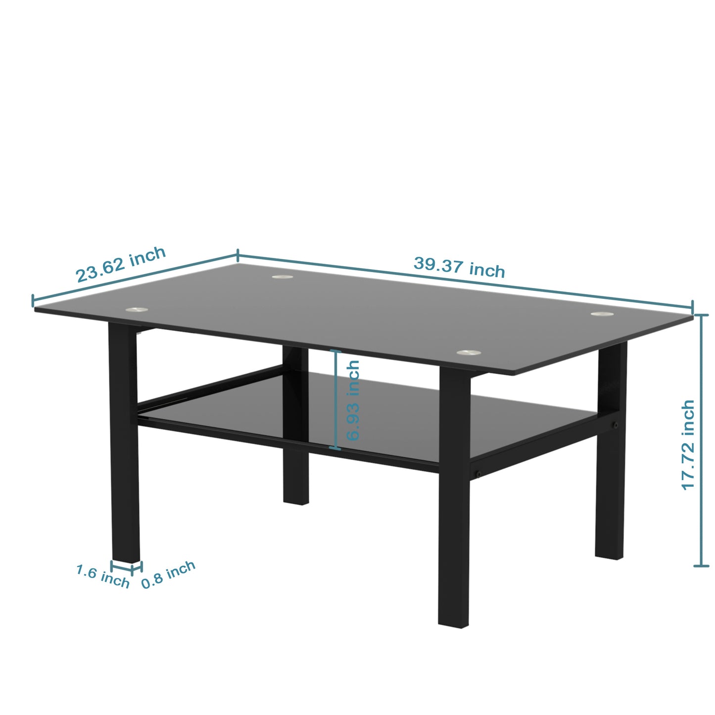 modern black glass coffee table