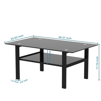 Modern Black Glass Coffee Table