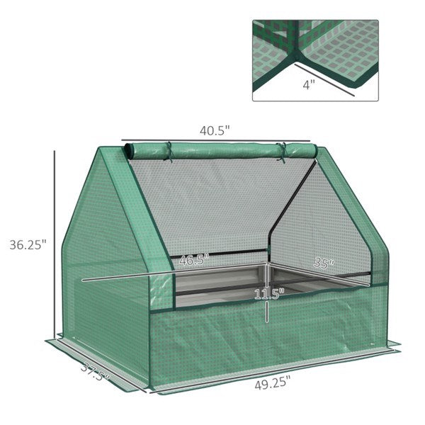 mini greenhouse-green and silver