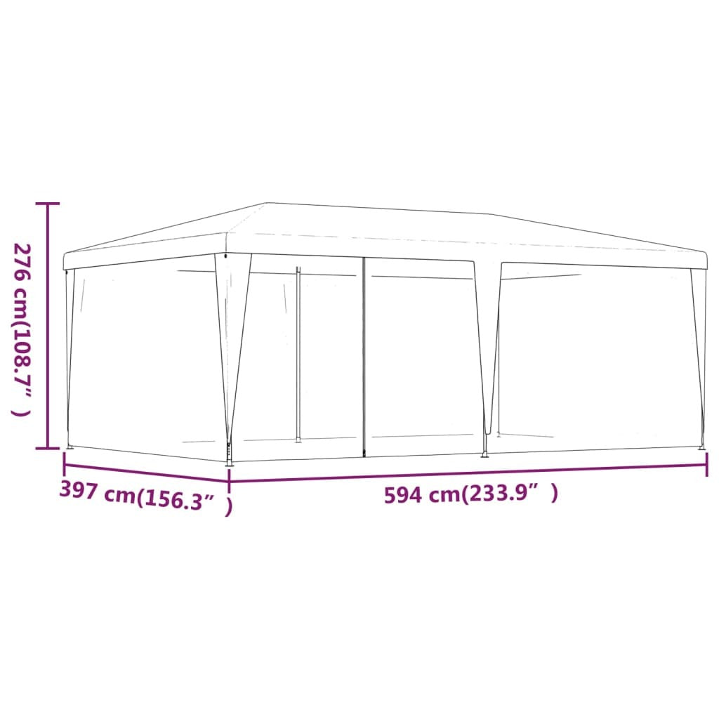 party tent with 6 mesh sidewalls anthracite 19.7'x13.1' hdpe