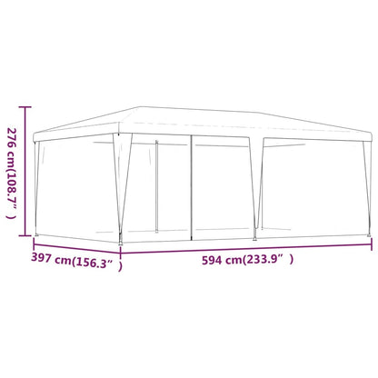 Party Tent with 6 Mesh Sidewalls Anthracite 19.7'x13.1' HDPE