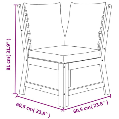 7 Piece Patio Dining Set with Cushions Solid Wood Acacia