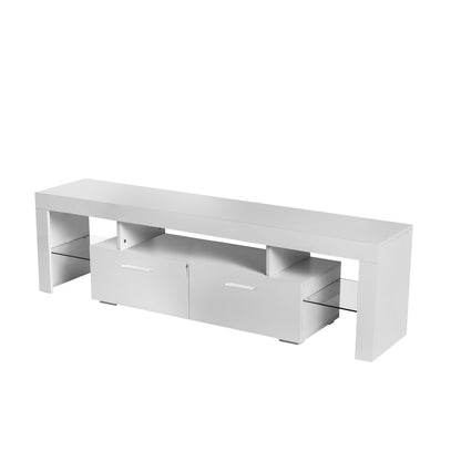 20 minutes quick assemble, modern TV Stand with LED Lights,high glossy front TV Cabinet,can be assembled in Lounge Room, Living Room or Bedroom