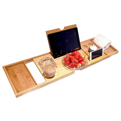 Bamboo Extendable Bath Tray w/ Tablet Holder