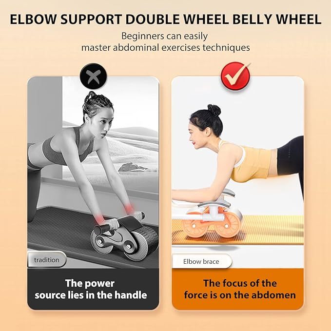 automatic rebound ab roller with elbow support - core strengthening fitness trainer