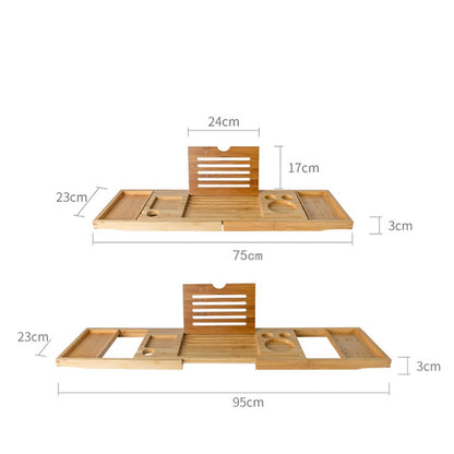 Bamboo Extendable Bath Tray w/ Tablet Holder